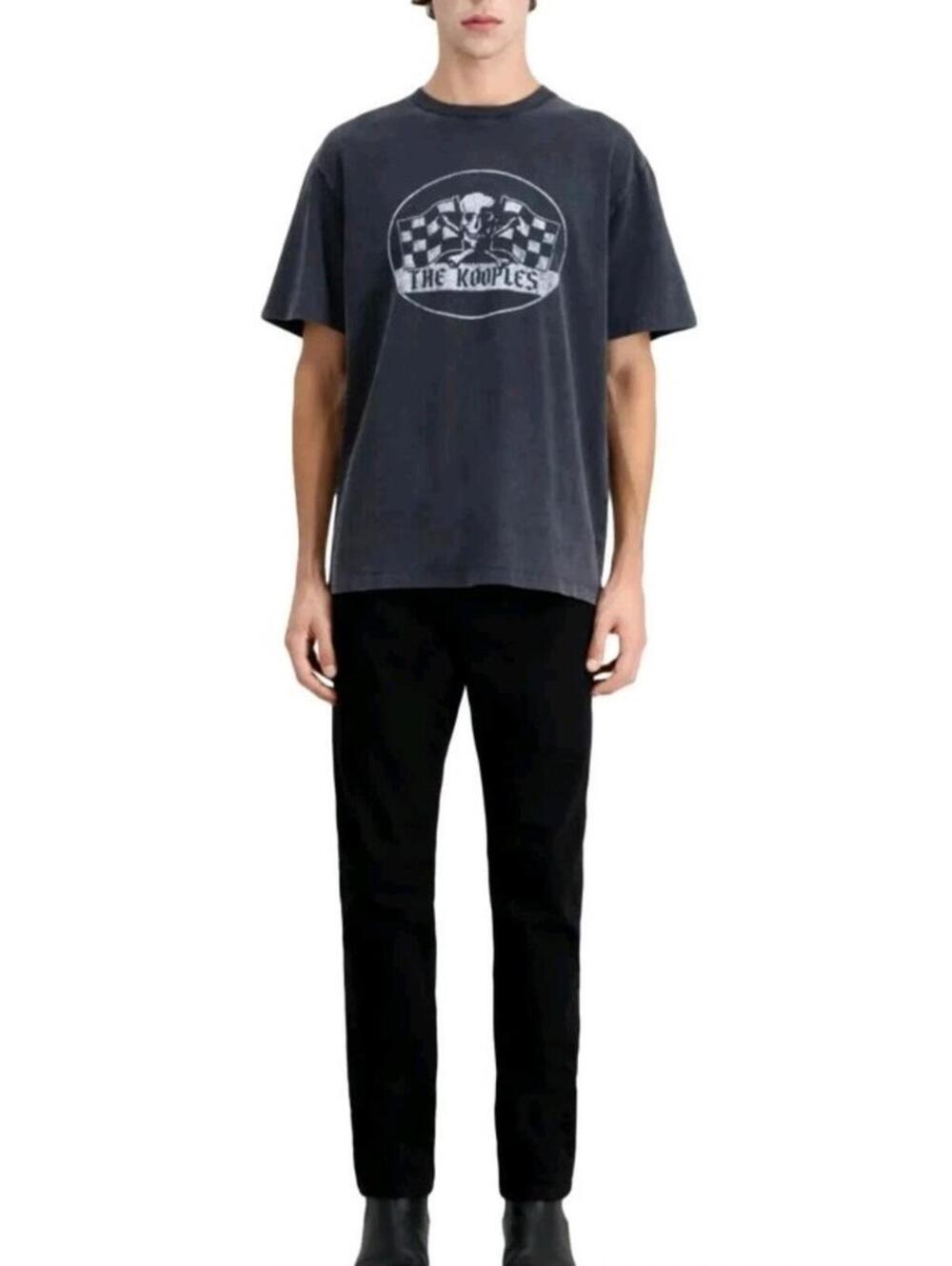 The Kooples tee Size S short sleeve crewneck graphic  Washed Black  NWT $125 #C